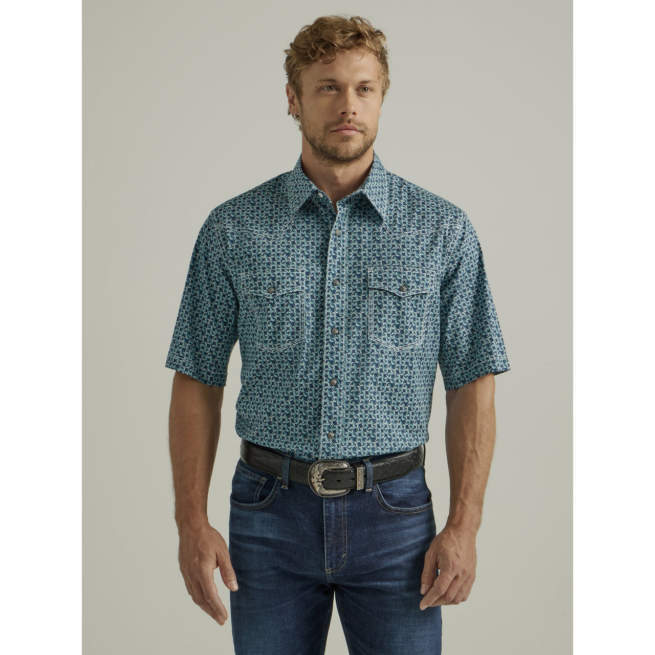 Wrangler Men's 20X Advanced Comfort Short Sleeve Shirt - Blue