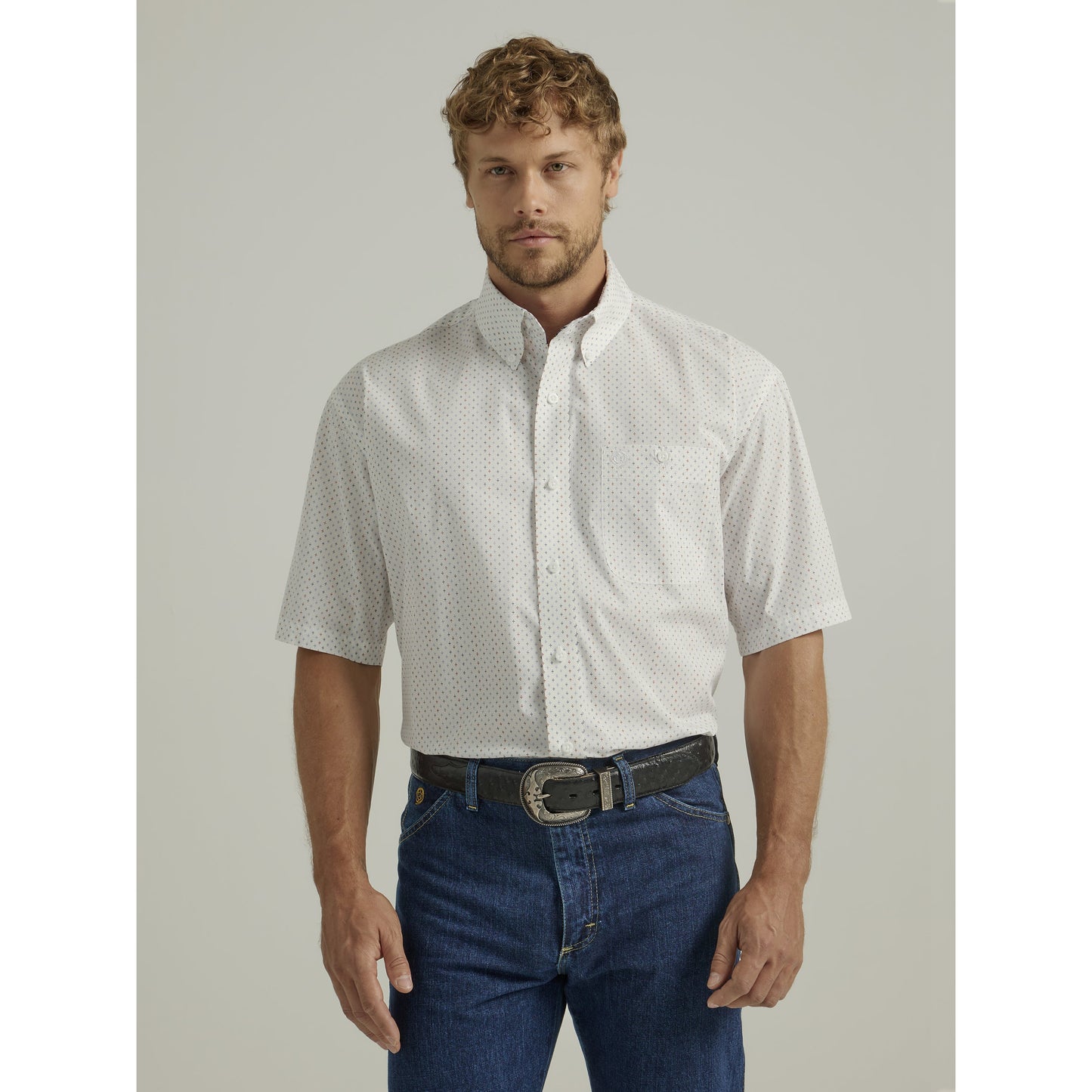 Wrangler Men's George Strait Short Sleeve Shirt - White