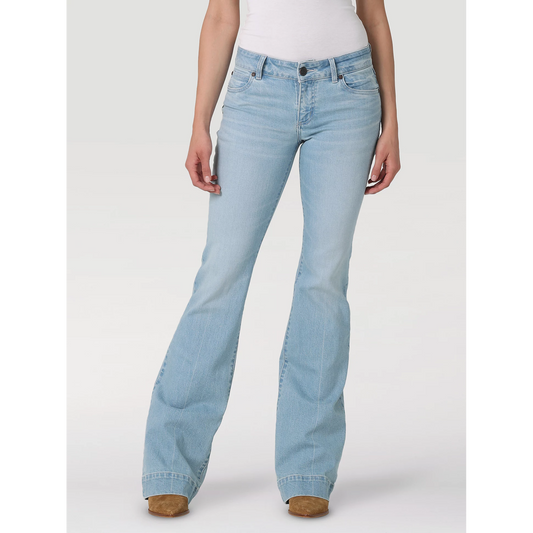 Wrangler Women's Retro Mae Mid Rise Trouser Jeans - Elena