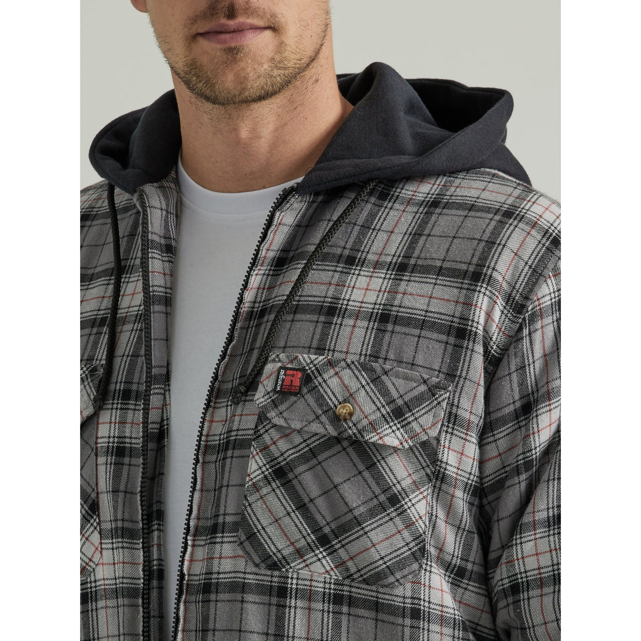 Wranglers Men's Riggs Workwear Flannel Hooded Jacket
