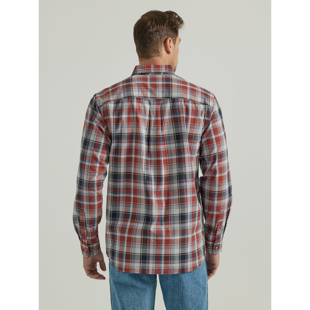 Wrangler Men's Rugged Wear Plaid Shirt - Red