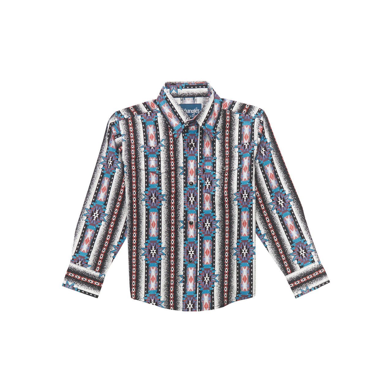 Wrangler Boy's Checotah Long Sleeve Shirt - White Multi