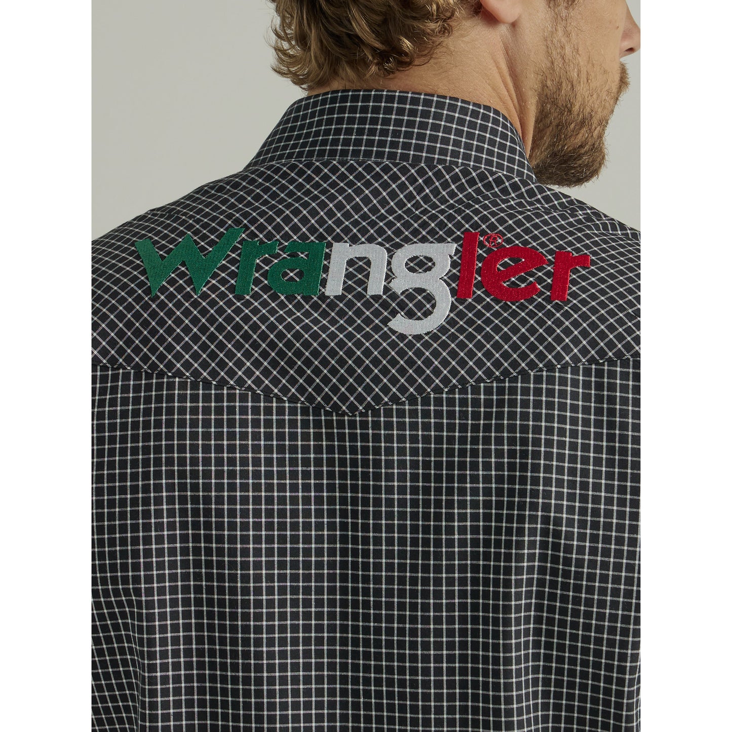 Wrangler Men's Long Sleeve Logo Shirt - Black Mexico Print