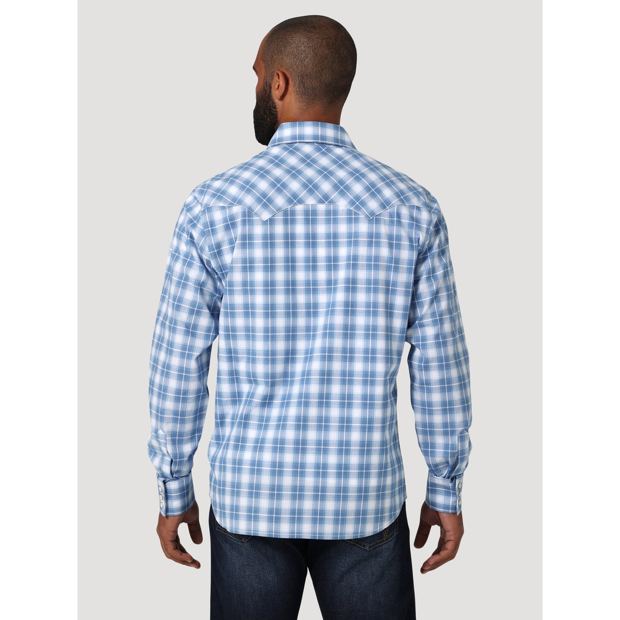 Wrangler Men's Retro Core Long Sleeve Shirt - Blue/White