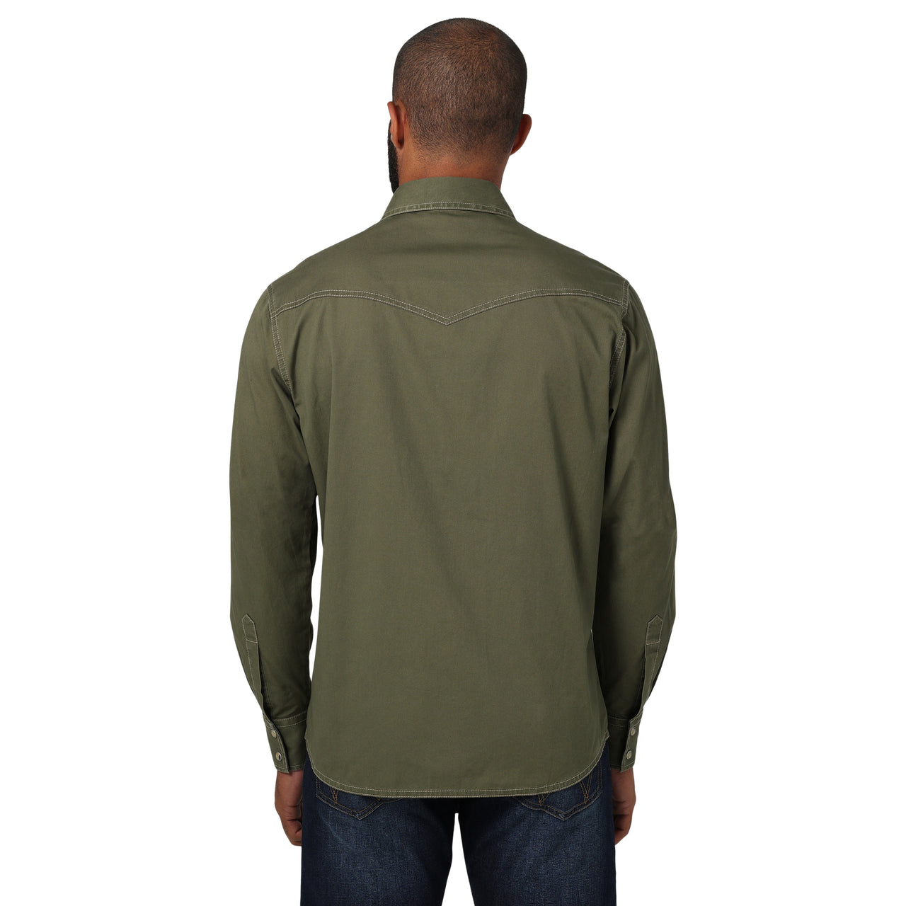 Wrangler Men's Retro Premium Long Sleeve Snap Shirt - Olive