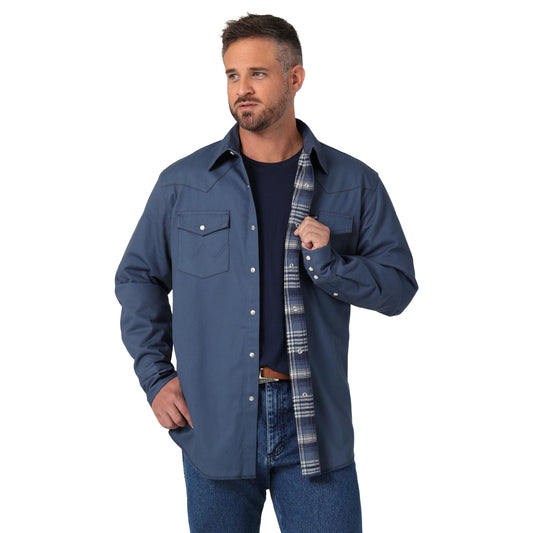 Wrangler Men's RIGGS Flannel Lined Workshirt - Navy