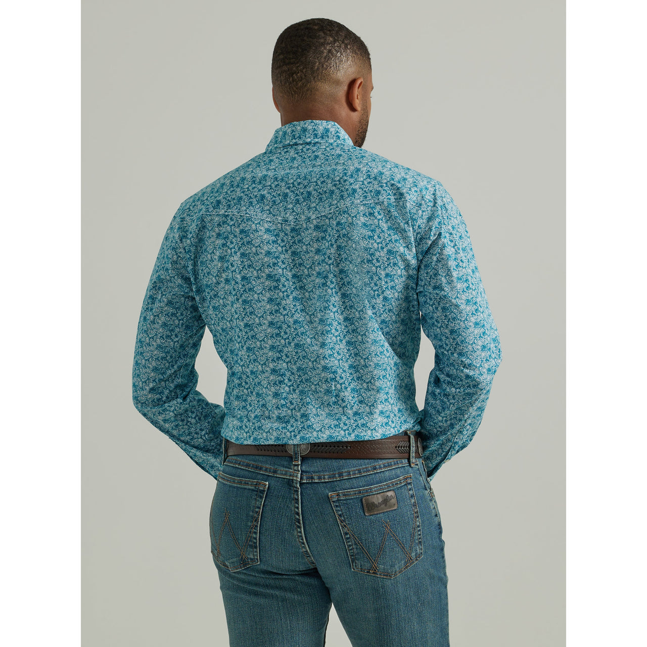 Wrangler Men's George Strait Long Sleeve Troubador Shirt - Blue