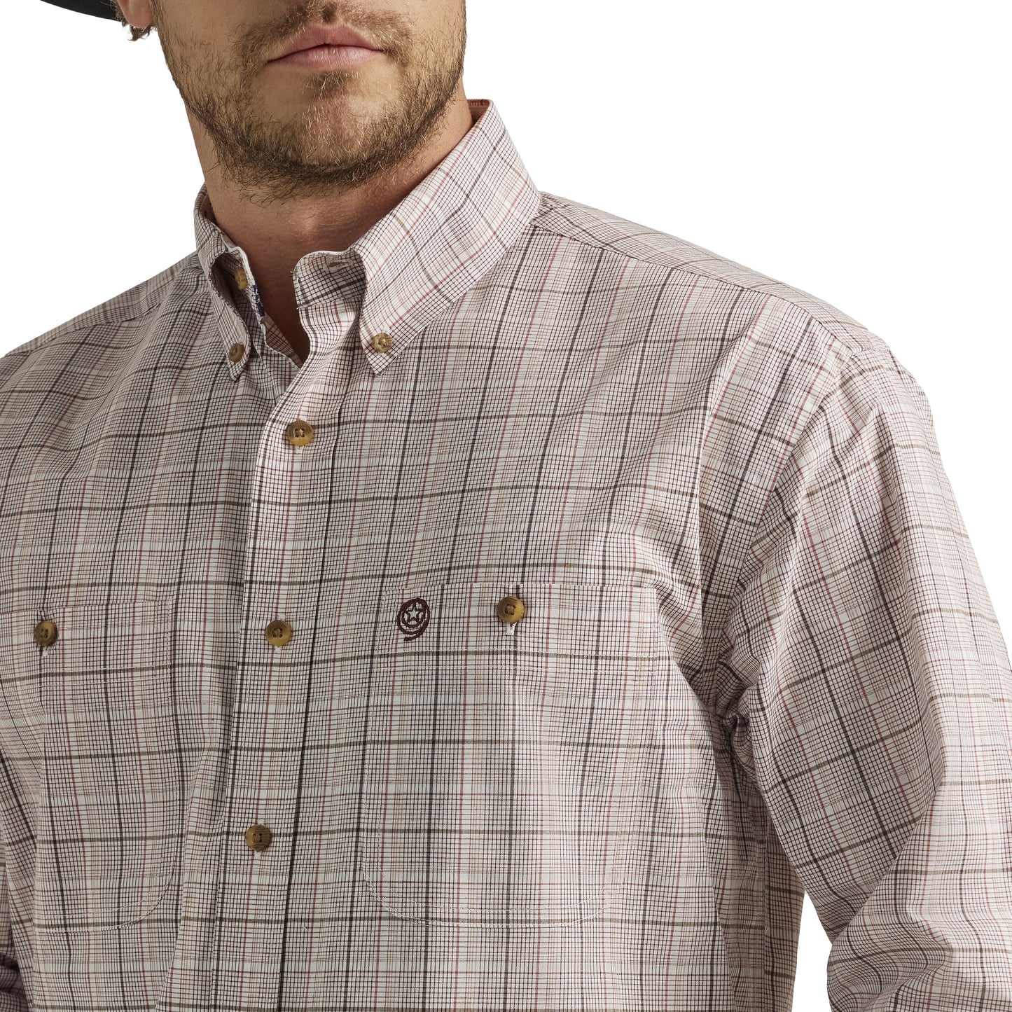 Wrangler Men's George Strait Long Sleeve Shirt - Brown