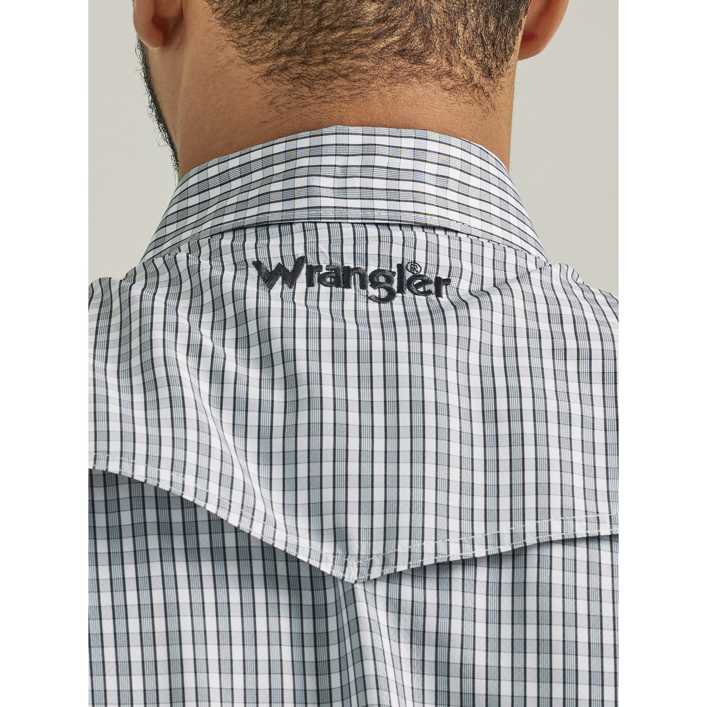 Wrangler Men's Western Plaid Long Sleeve Shirt - Navy