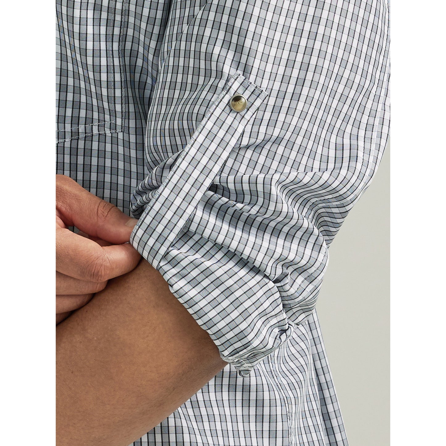 Wrangler Men's Western Plaid Long Sleeve Shirt - Navy