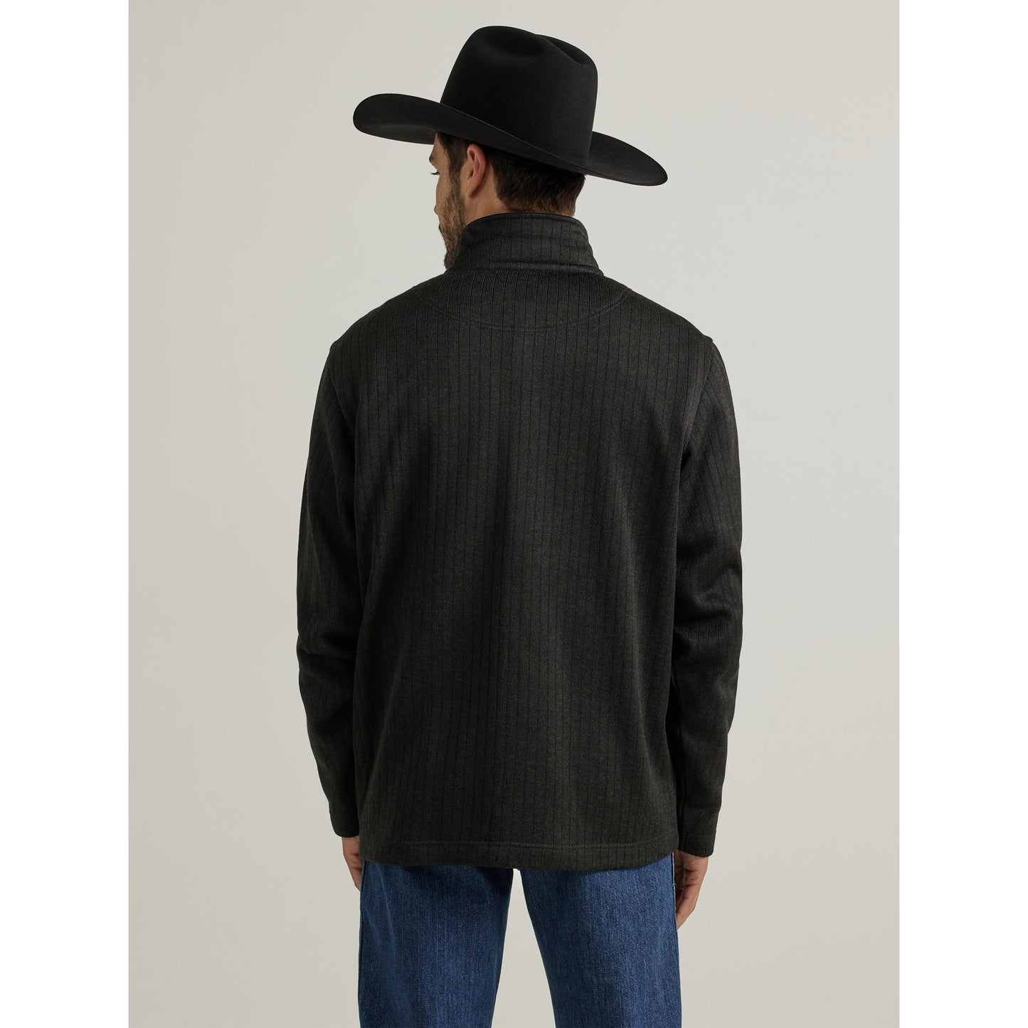 Wrangler Men's Western George Strait Knit 1/4 Zip Pullover - Black