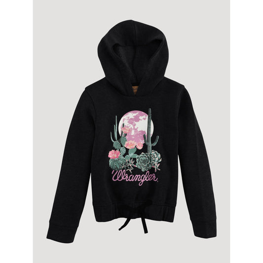 Wrangler Western Girl's LS Hoodie Dessert Black