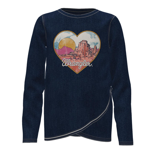 Wrangler Girl's Western Shirts - Navy