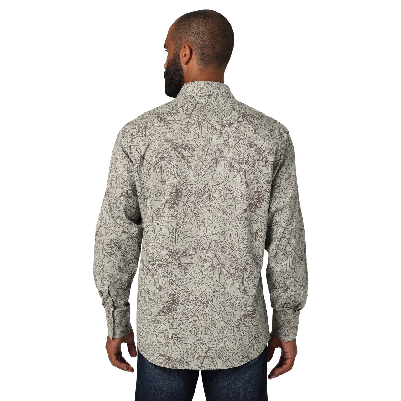 Wrangler Men's Coconut Cowboy Long Sleeve Shirt - Grey