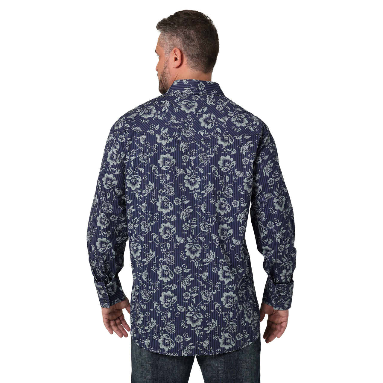 Wrangler Men's Coconut Cowboy Long Sleeve Shirt - Navy