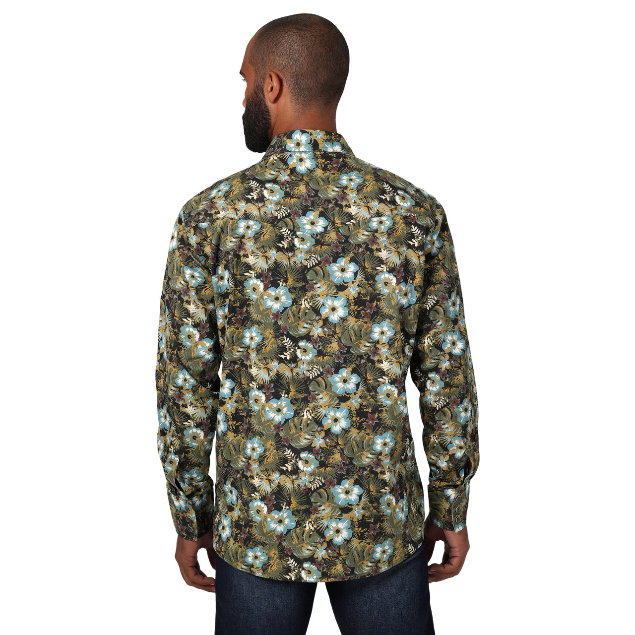 Wrangler Men's Coconut Cowboy Long Sleeve Shirt - Green Floral