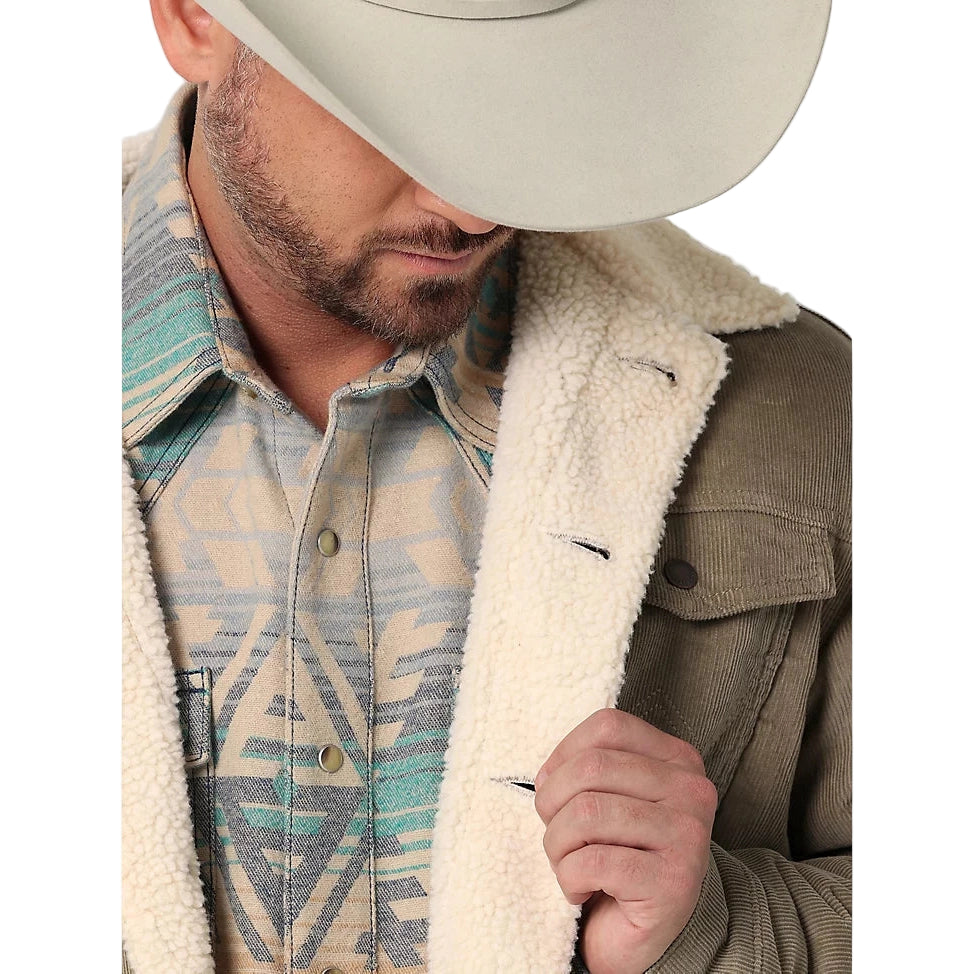Wranglers Men's Cowboy Cut Sherpa Lined Corduroy Jacket - Nomad