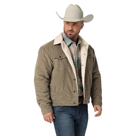 Wranglers Men's Cowboy Cut Sherpa Lined Corduroy Jacket - Nomad