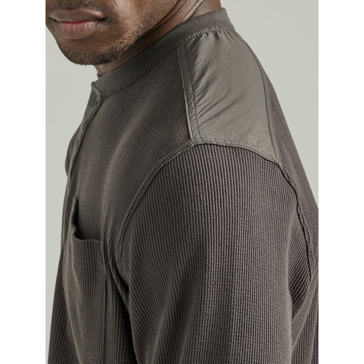 Wrangler Men's ATG Long Sleeve Henley Shirt - Raven Grey