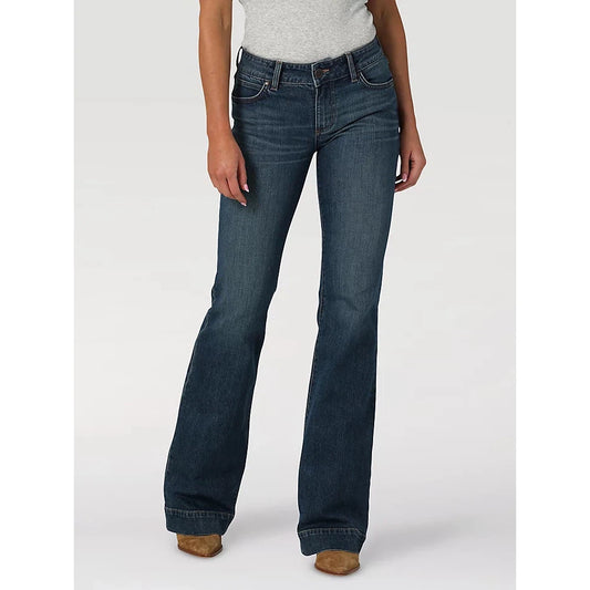 Wrangler Women's Retro Mae Mid Rise Trouser Jeans - Janet