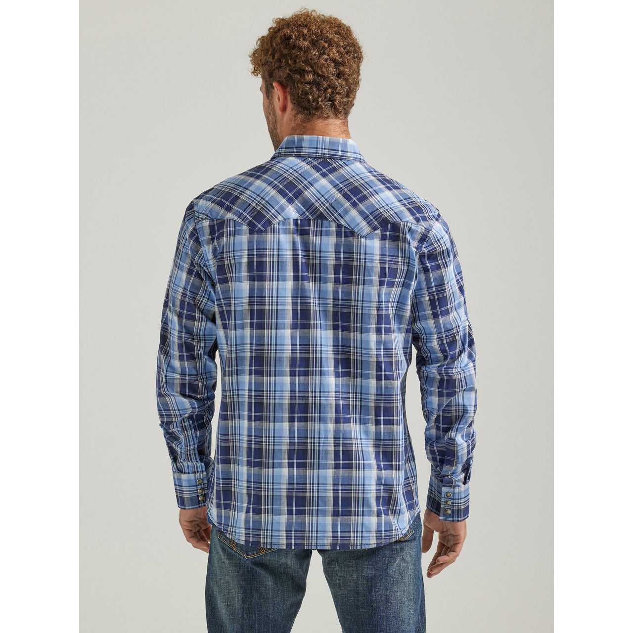 Wrangler Men's Retro Long Sleeve Modern Fit Snap Shirt - Navy
