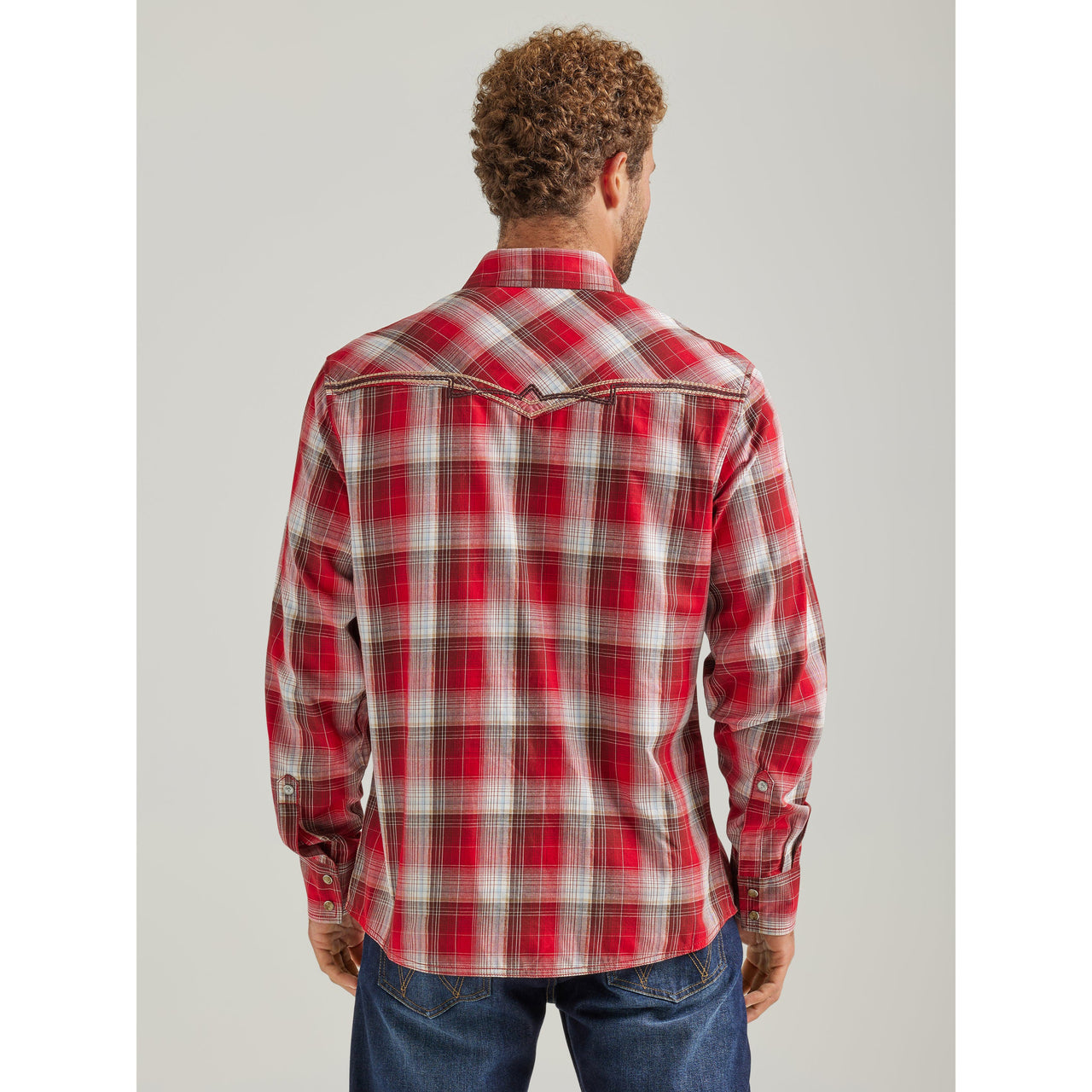 Wrangler Men's Rock47 Long Sleeve Modern Fit Shirt - Red