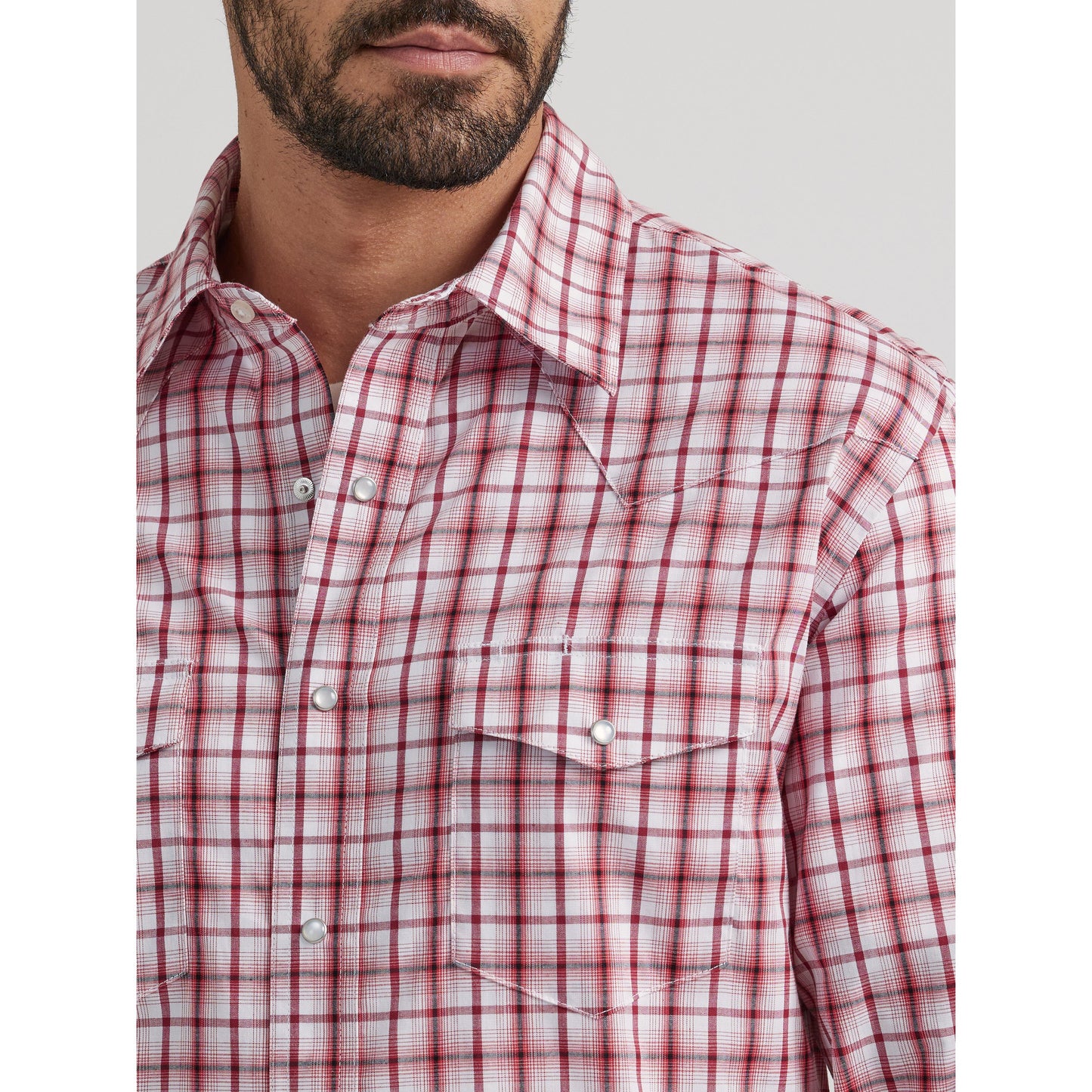 Wrangler Men's Wrinkle Resist Long Sleeve Shirt - Red