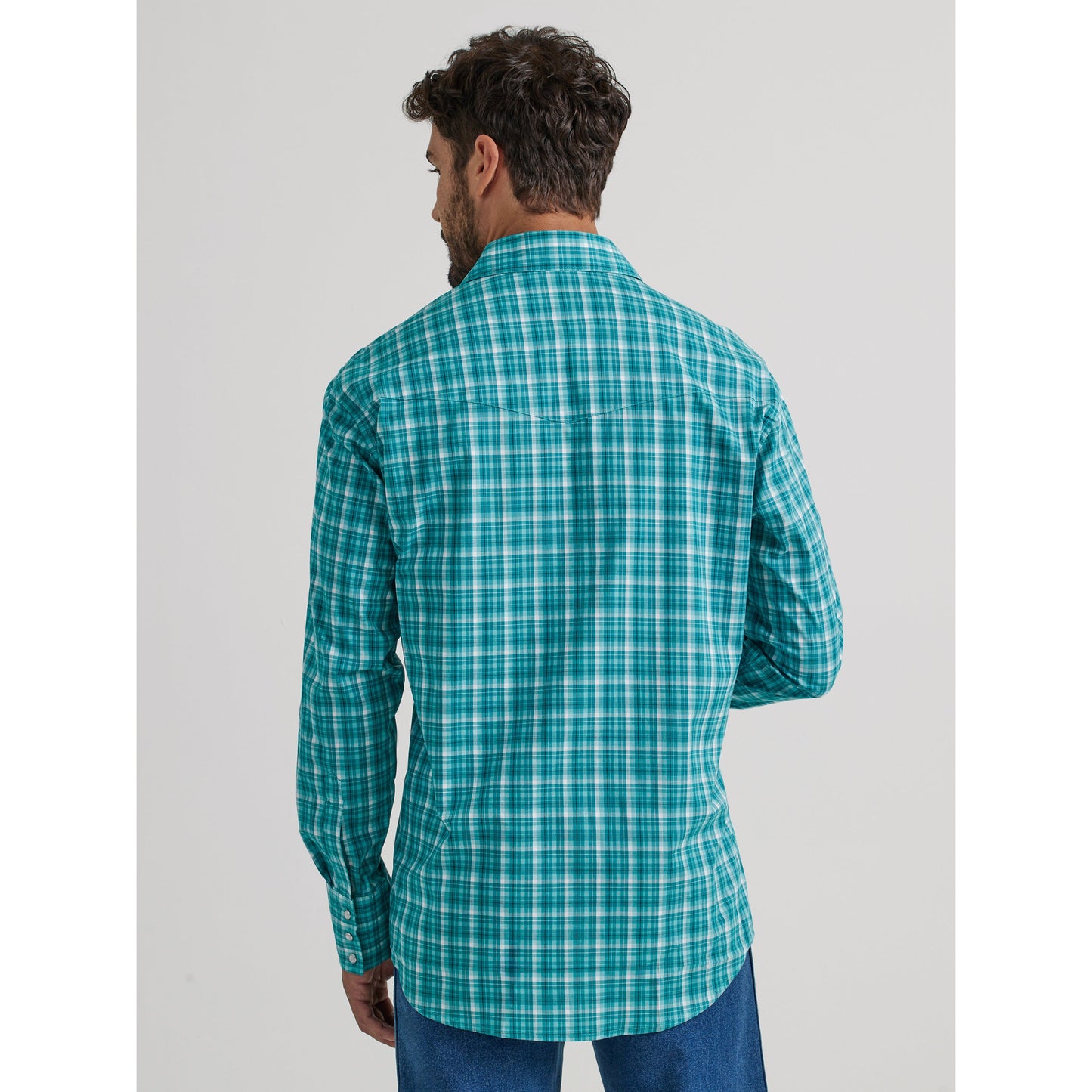Wrangler Men's Wrinkle Resist Long Sleeve Shirt - Teal