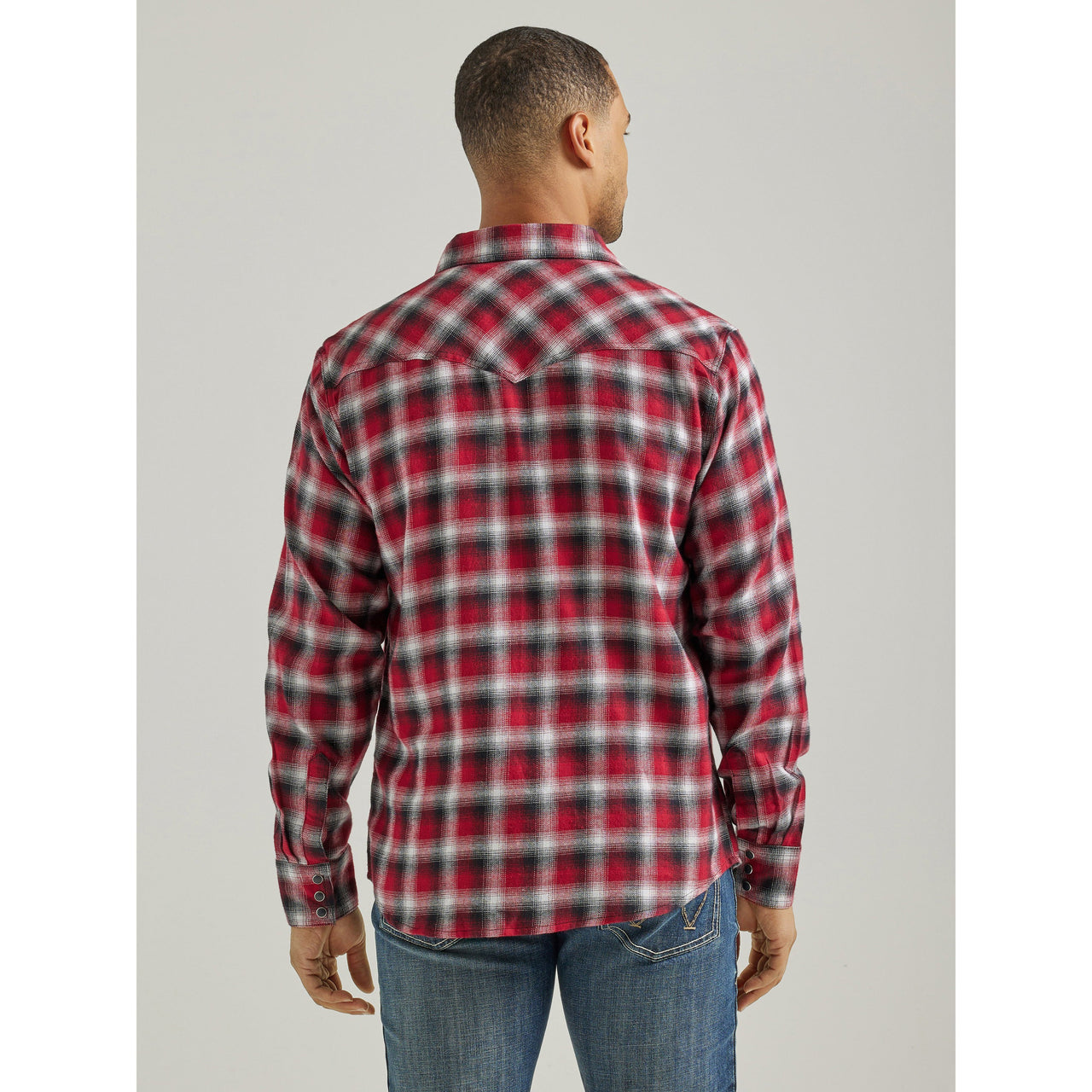 Wrangler Men's Retro Long Sleeve Modern Fit Snap Shirt - Red