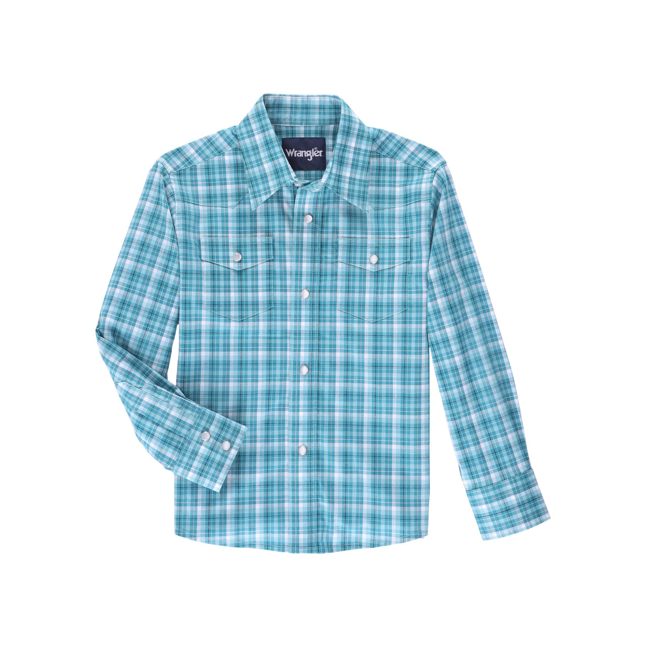 Wrangler Boy's Wrinkle Resist Long Sleeve Shirt - Teal