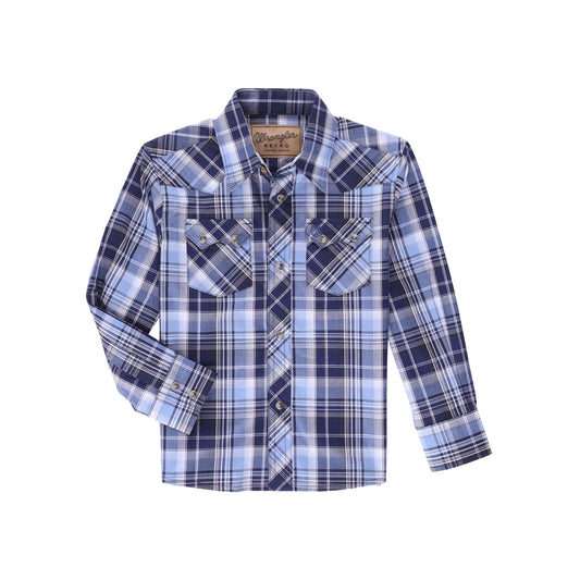 Wrangler Boy's Wrinkle Resist Long Sleeve Shirt - Purple