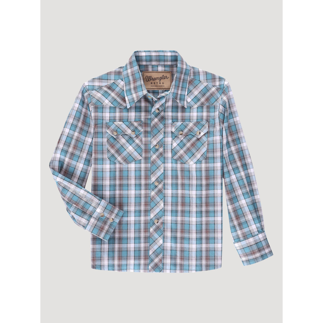 Wrangler Boy's Retro Long Sleeve Shirt - Blue