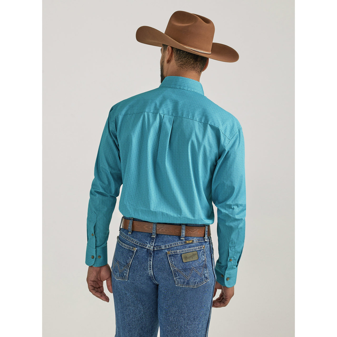 Wrangler Men's George Strait 1 Pocket Long Sleeve Shirt - Teal