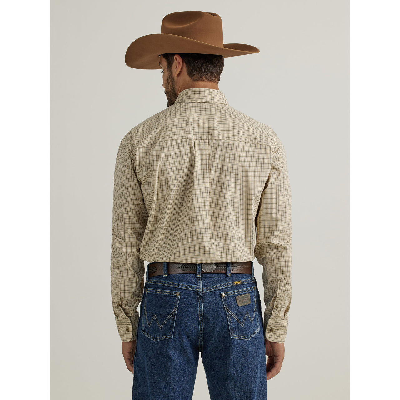 Wrangler Men's George Strait 1 Pocket Long Sleeve Shirt - Tan