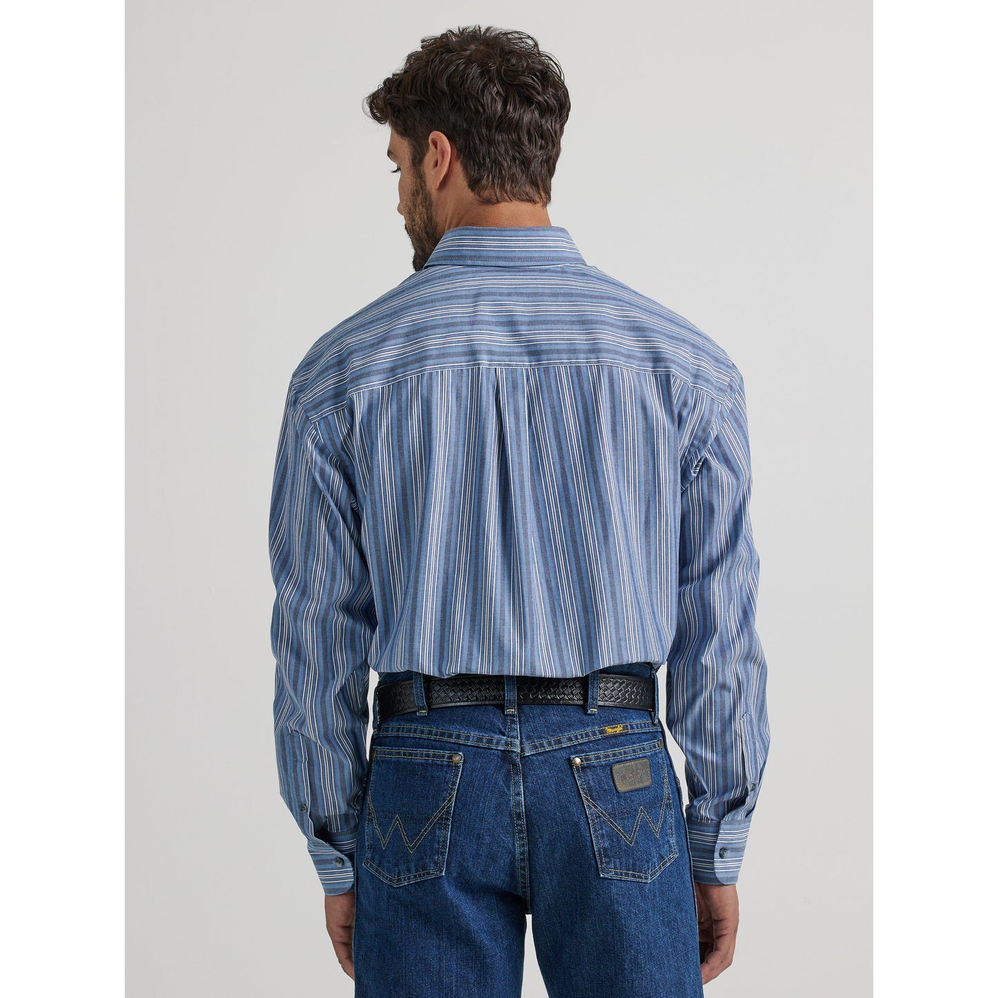 Wrangler Men's George Strait 1 Pocket Long Sleeve Shirt - Blue