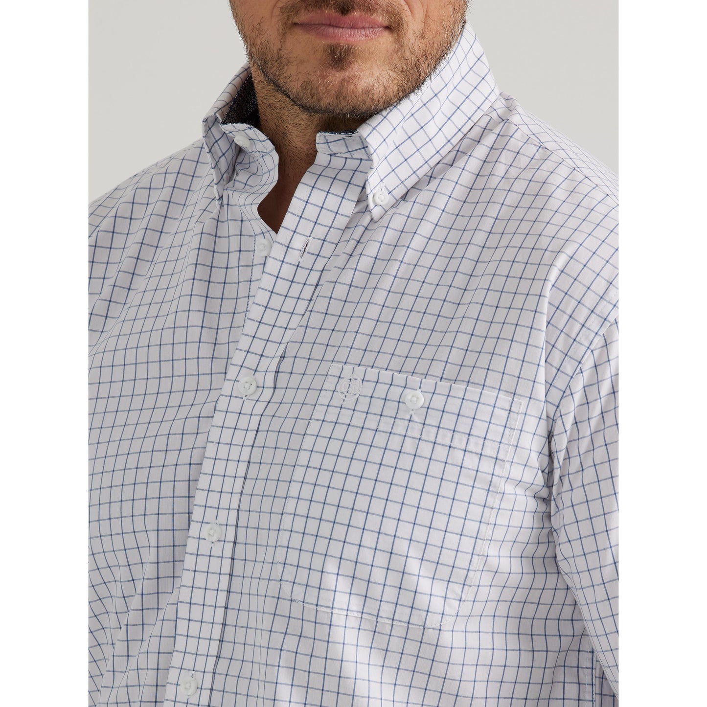 Wrangler Men's George Strait 1 Pocket Long Sleeve Shirt - White