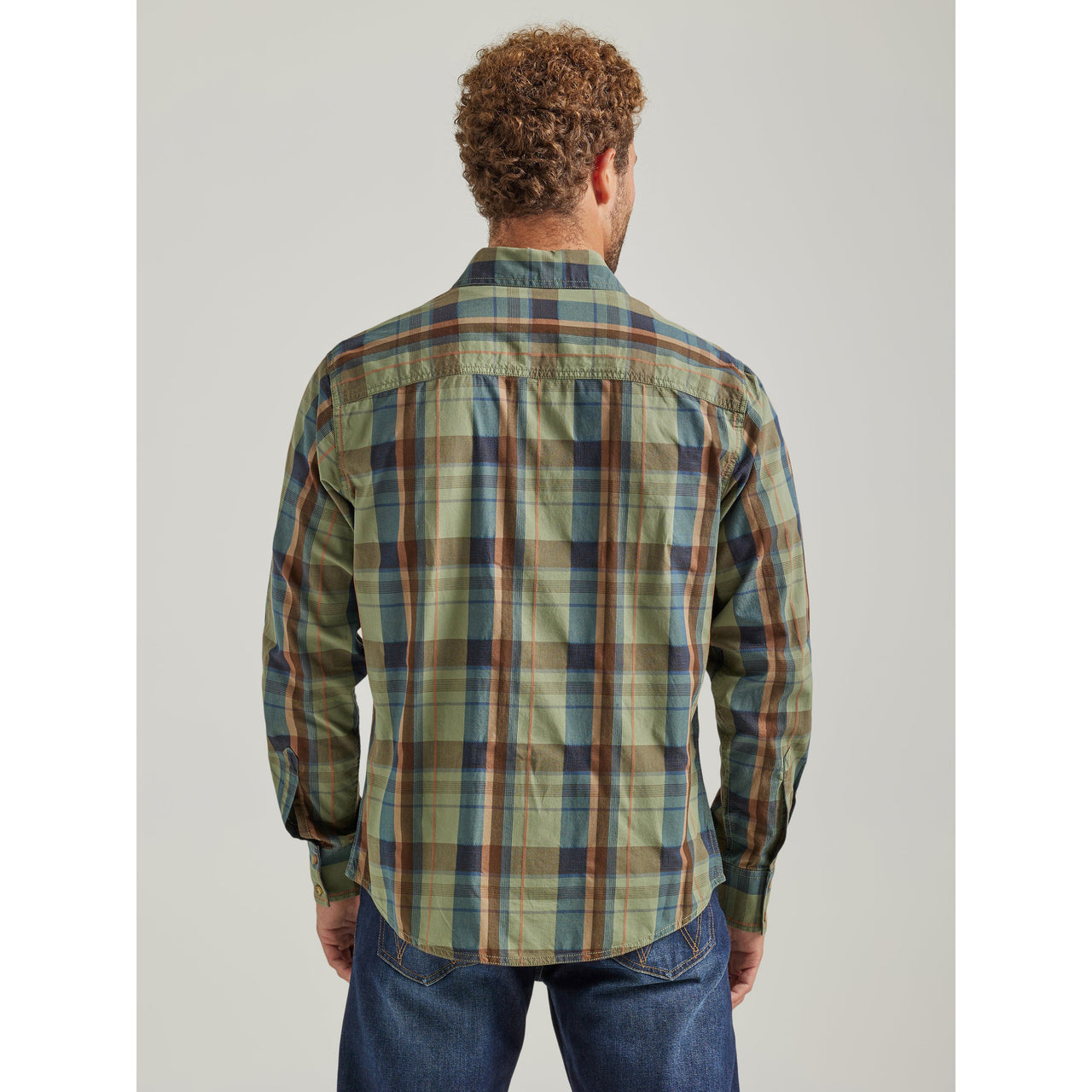 Wrangler Men's Retro Premium Long Sleeve Modern Fit Shirt - Green