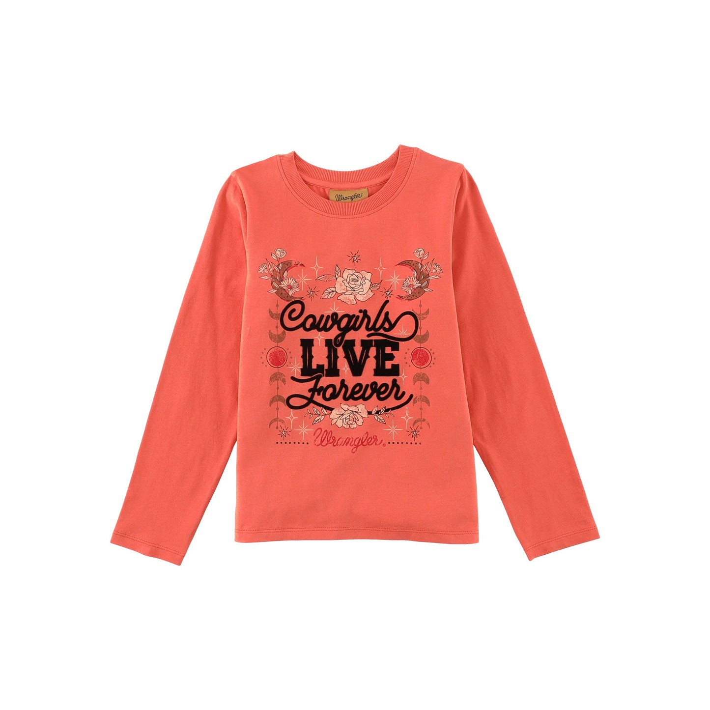 Wrangler Girl's Graphic Long Sleeve T-Shirt - Orange