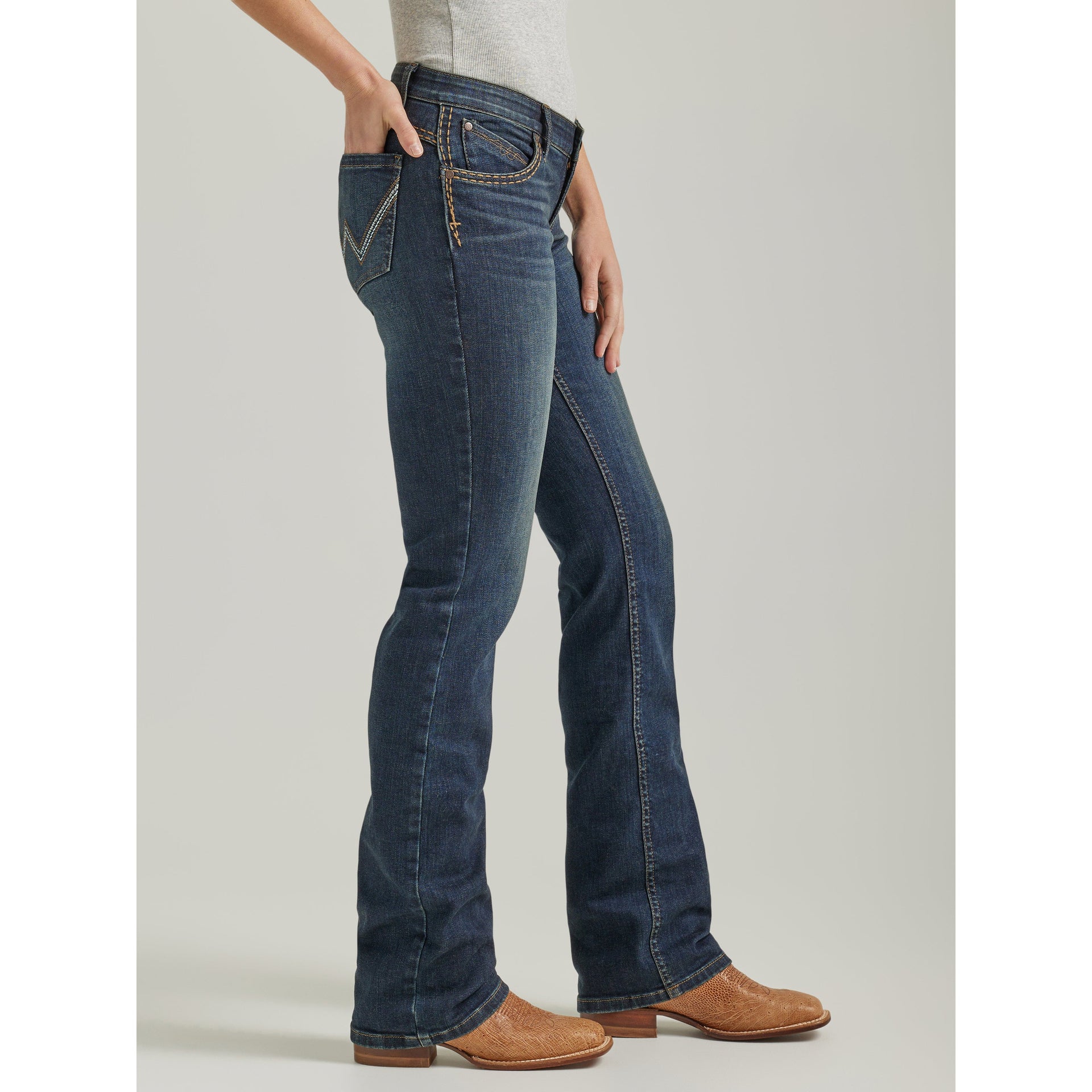 Wrangler Black Mid-Rise Boot Cut Jeans - Gass Horse Supply