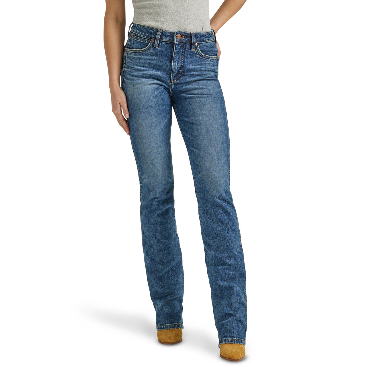 Wrangler Women's Retro Green Slim Bootcut Jeans - Abigail