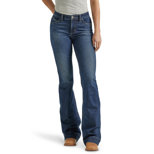 Wrangler Women's Ultimate Riding Willow Mid Rise Trouser Jeans - Ellery