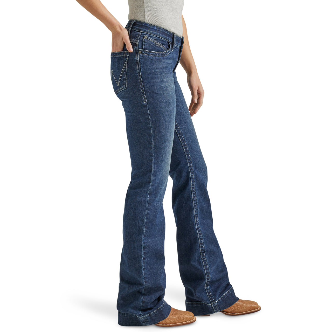 Wrangler Women's Ultimate Riding Willow Mid Rise Trouser Jeans - Ellery