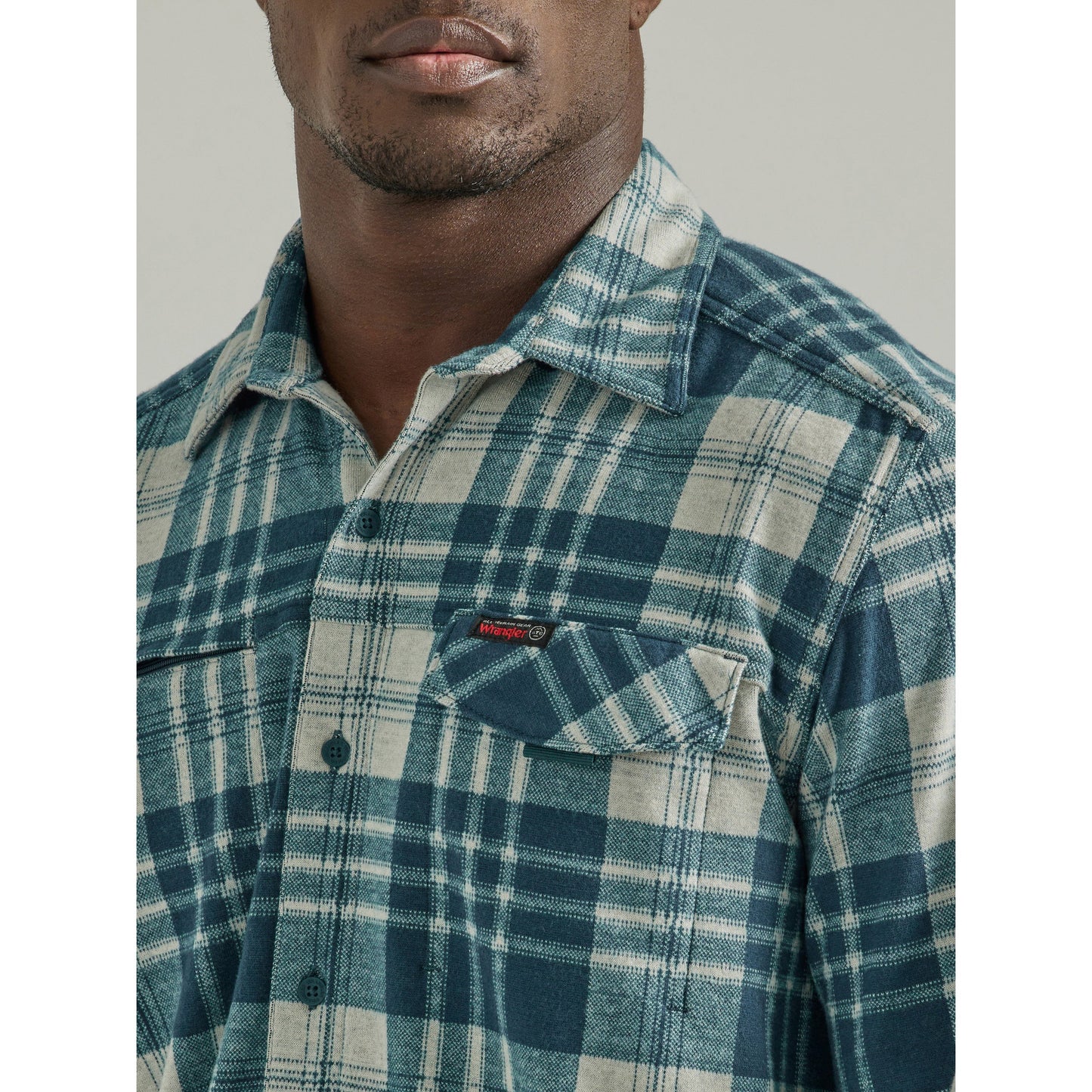 Wrangler Men's ATG Long Sleeve Campsite Shirt - Teal