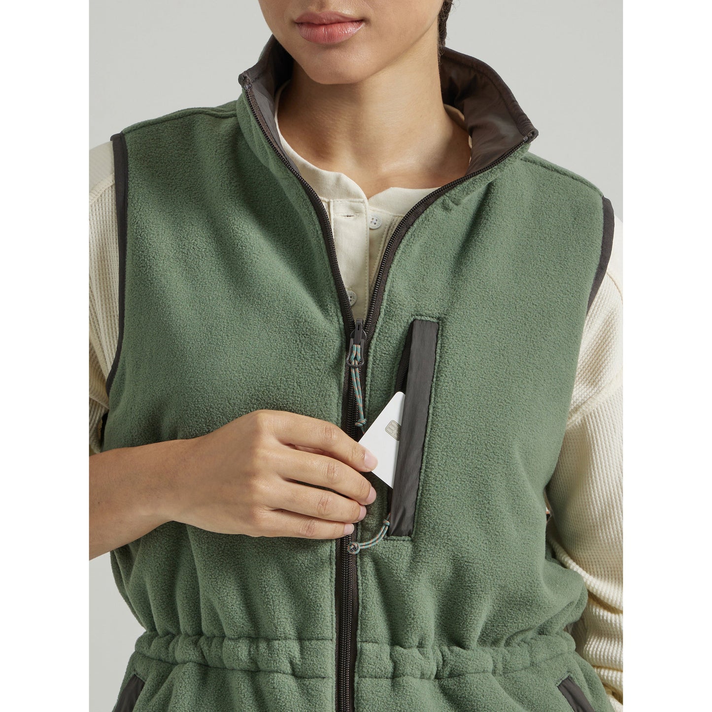 Wrangler Women's ATG Reversible Fleece Vest - Green/Grey