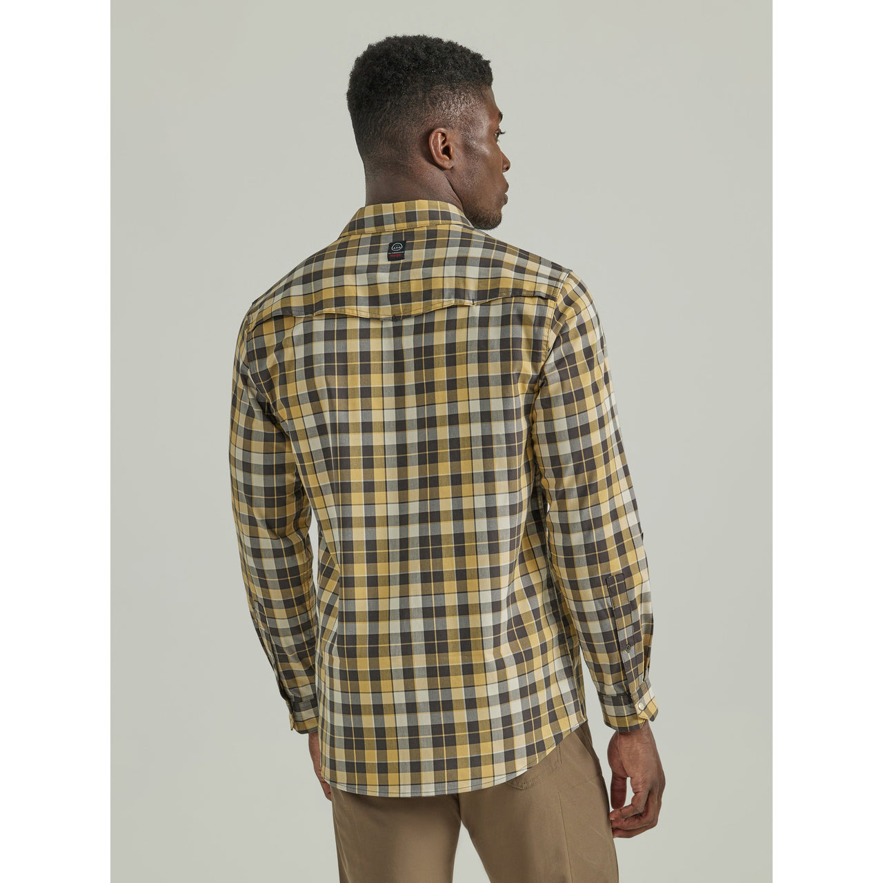 Wrangler Men's ATG Long Sleeve Utility Plaid Shirt - Mustard