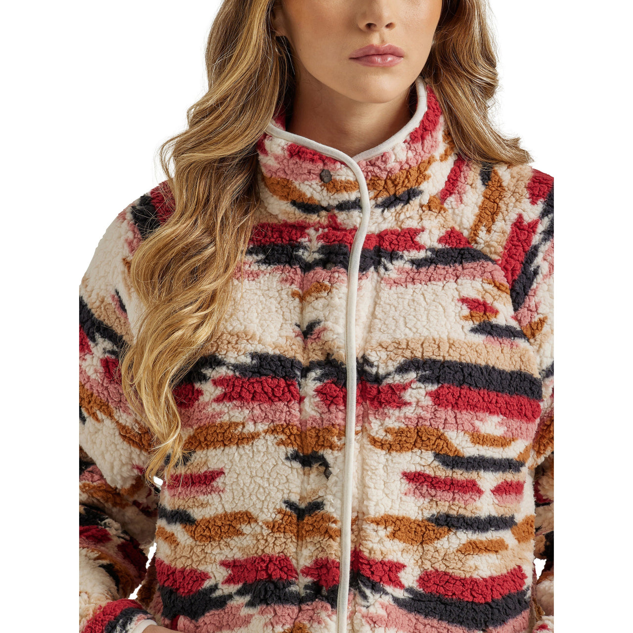 Wrangler Women's Retro Vintage Sherpa Jacket - Red Multi