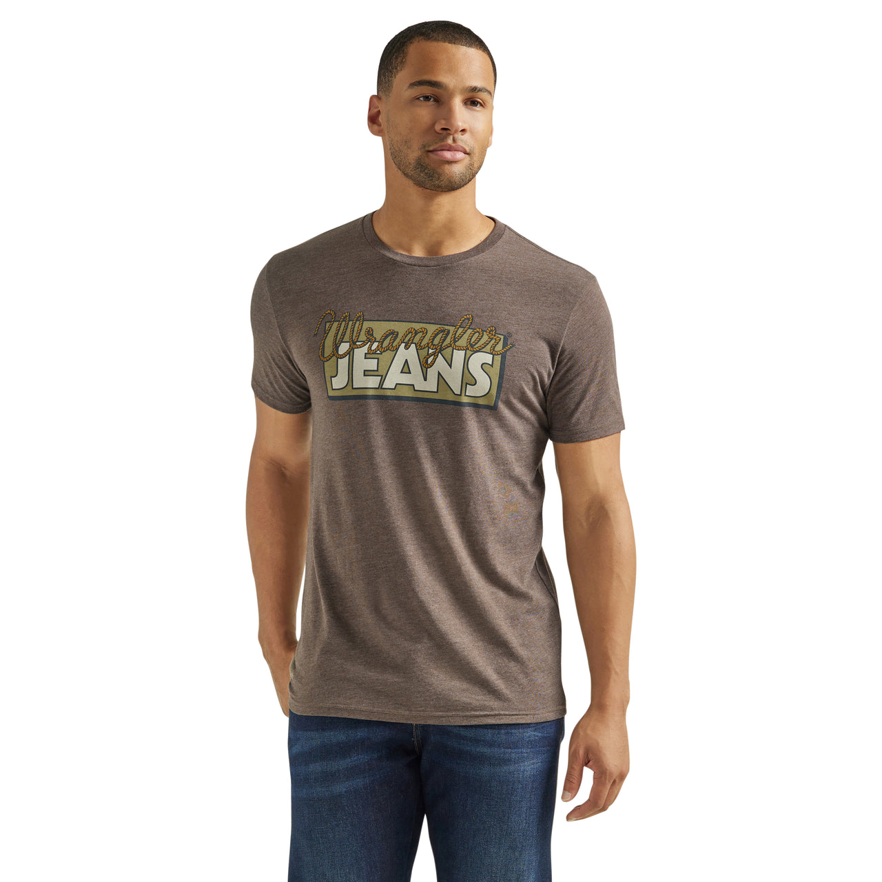 Wrangler Men's Short Sleeve T-Shirt - Brown