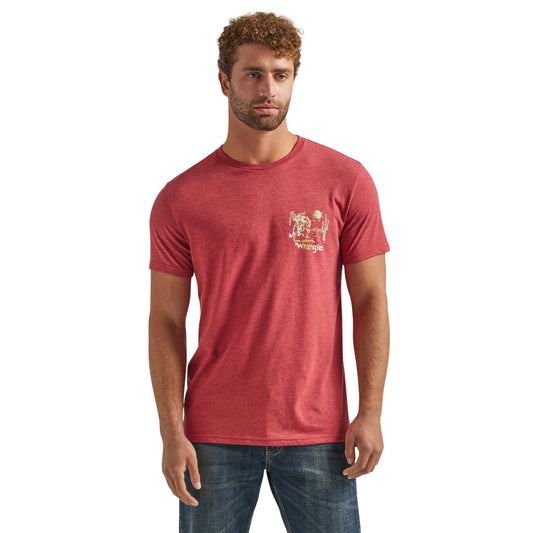 Wrangler Men's Short Sleeve T-Shirt - Heather Red