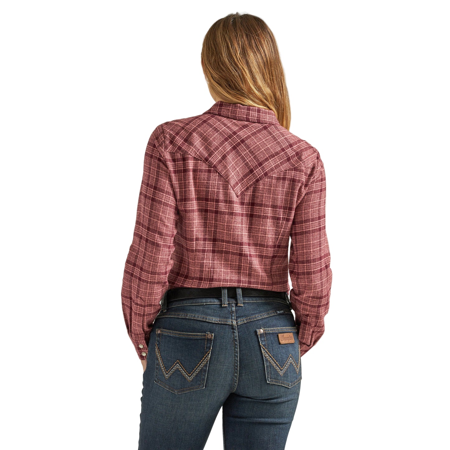 Wrangler Women's Long Sleeve Essential Flannel - Plaid Rose