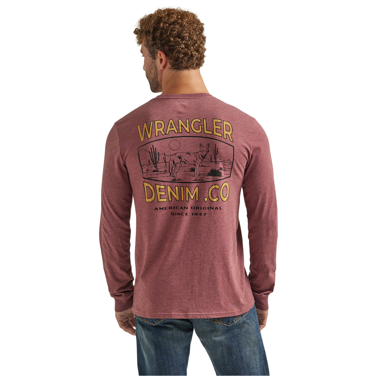 Wrangler Men's Long Sleeve T-Shirt - Heather Red